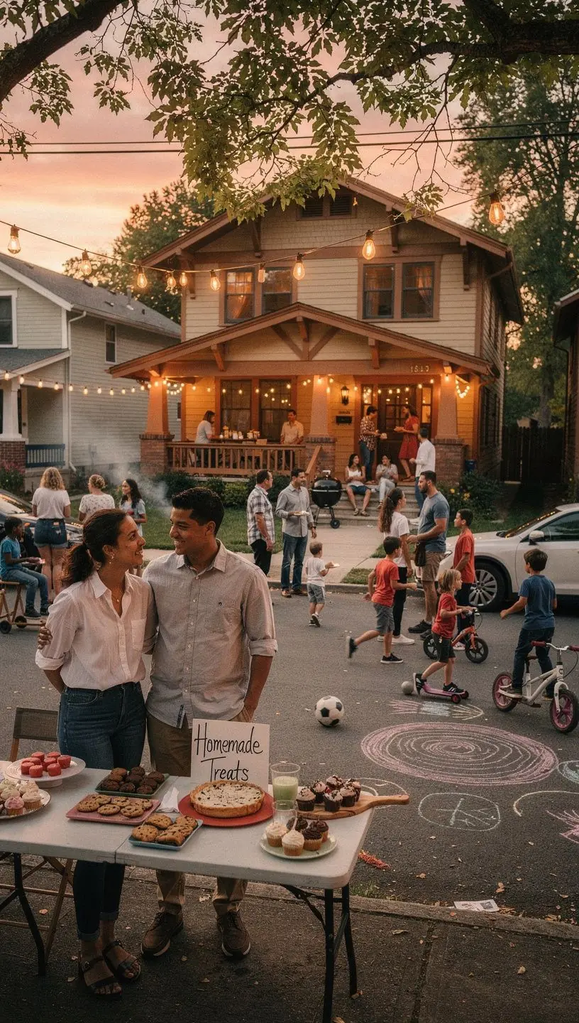 Очаровательный район с зелеными насаждениями и историческими зданиями, создающий атмосферу уюта.